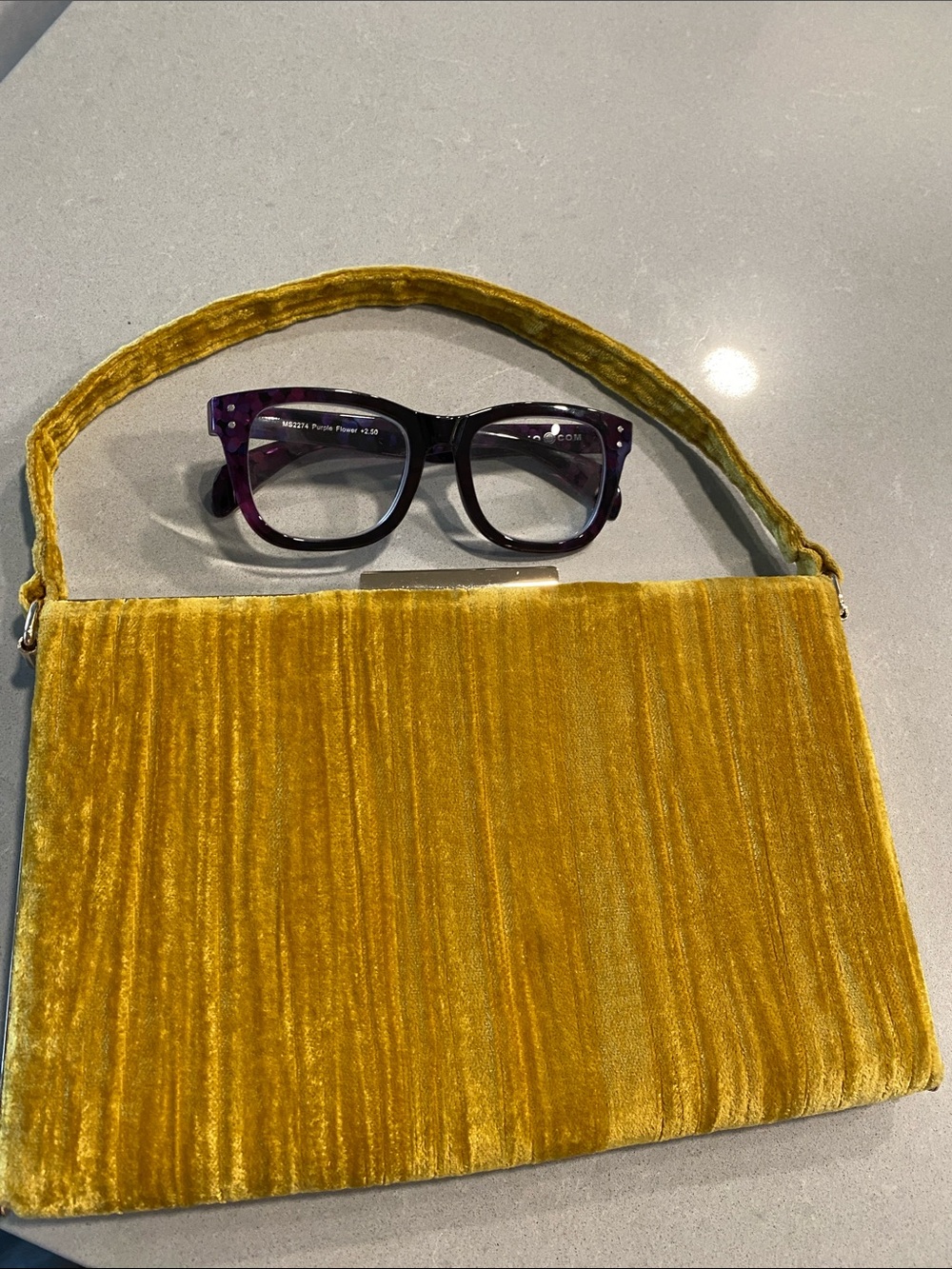 Zara Mustard Yellow Velvet Top-Handle Clutch Evening Bag Vintage Vibes Fall - Picture 15 of 16